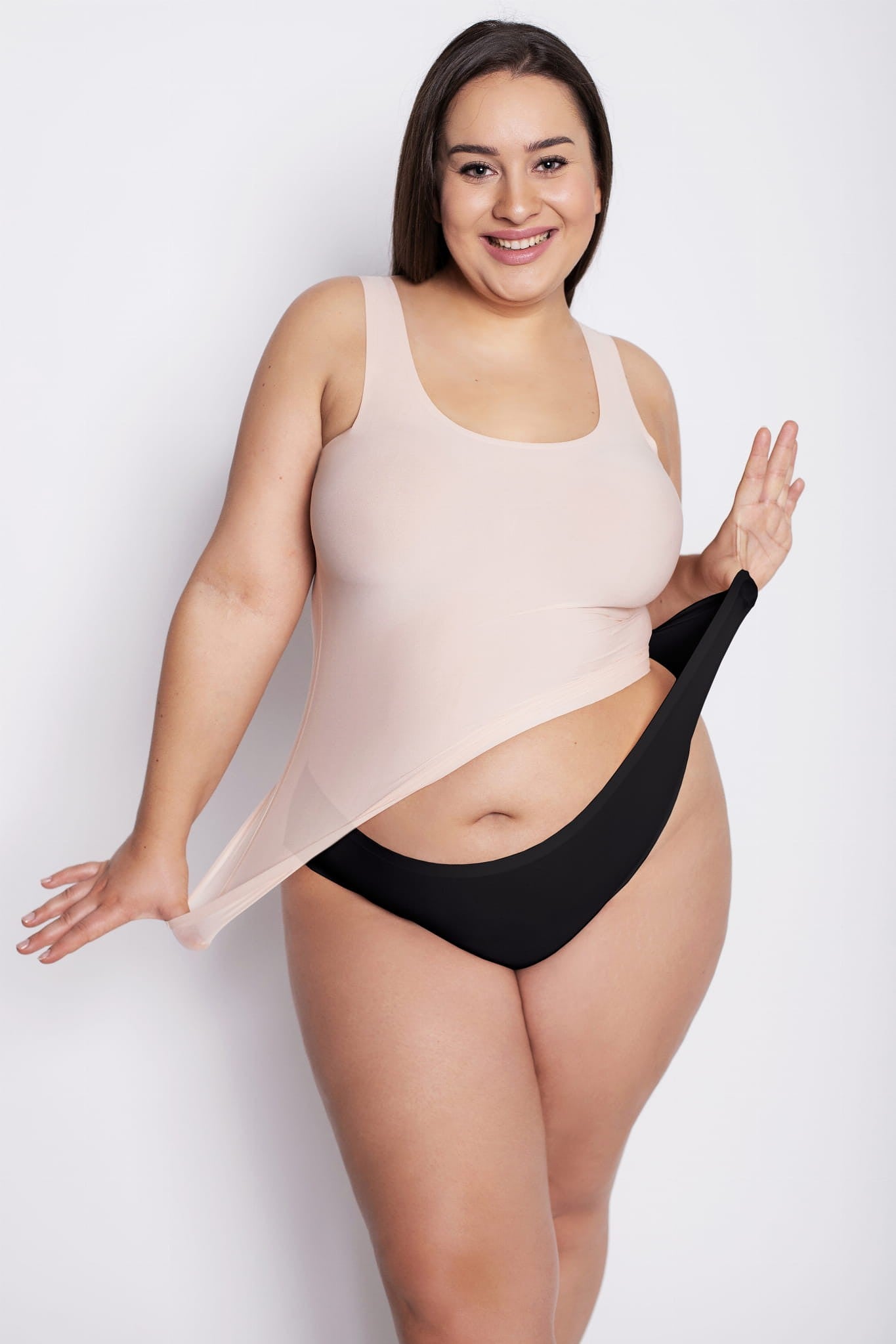 Julimex Plus-size itin tamprios klasikinės kelnaitės FLEXI-ONE PLUS SIZE BLACK