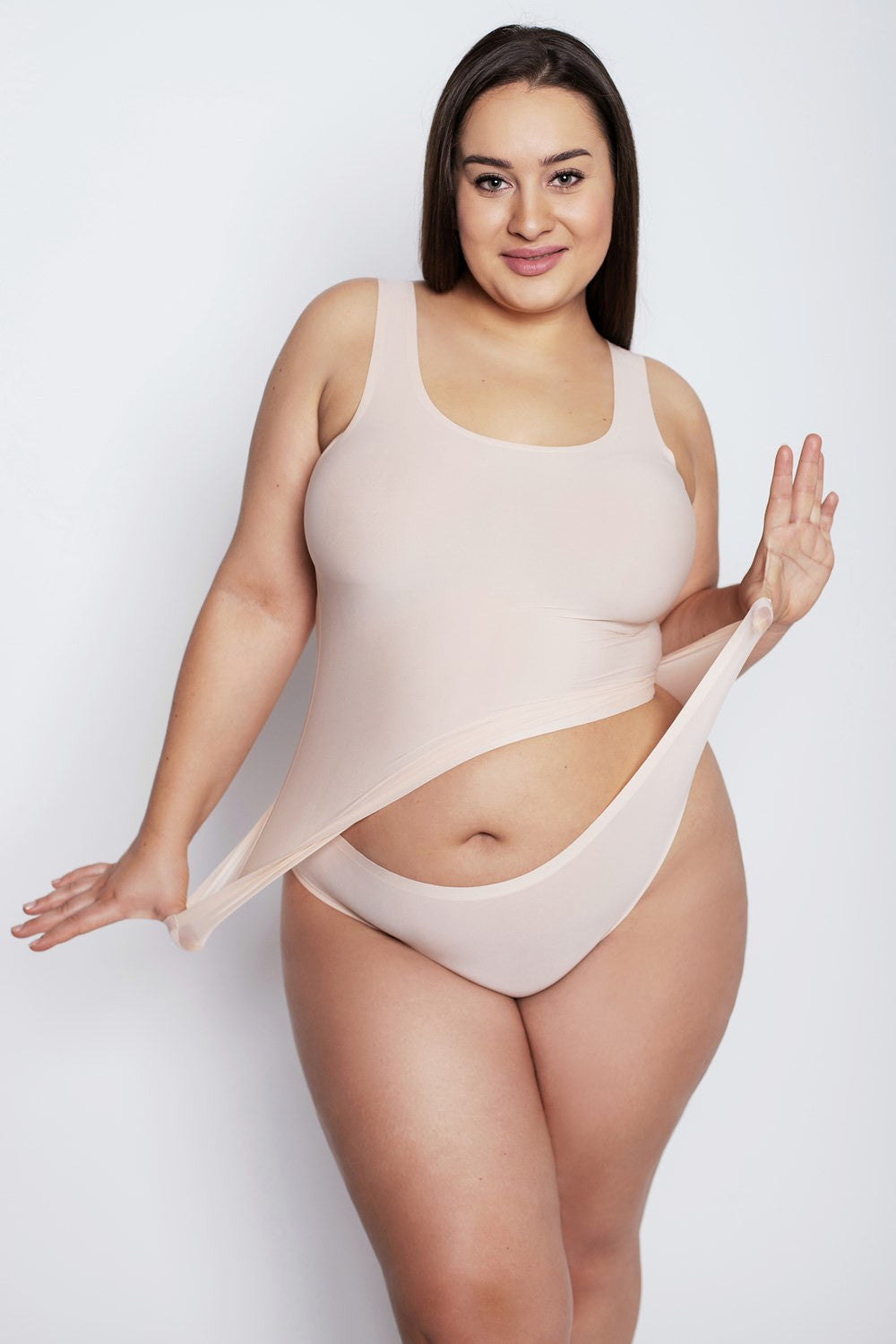 Julimex Plus-size itin tamprios klasikinės kelnaitės FLEXI-ONE PLUS SIZE NUDE