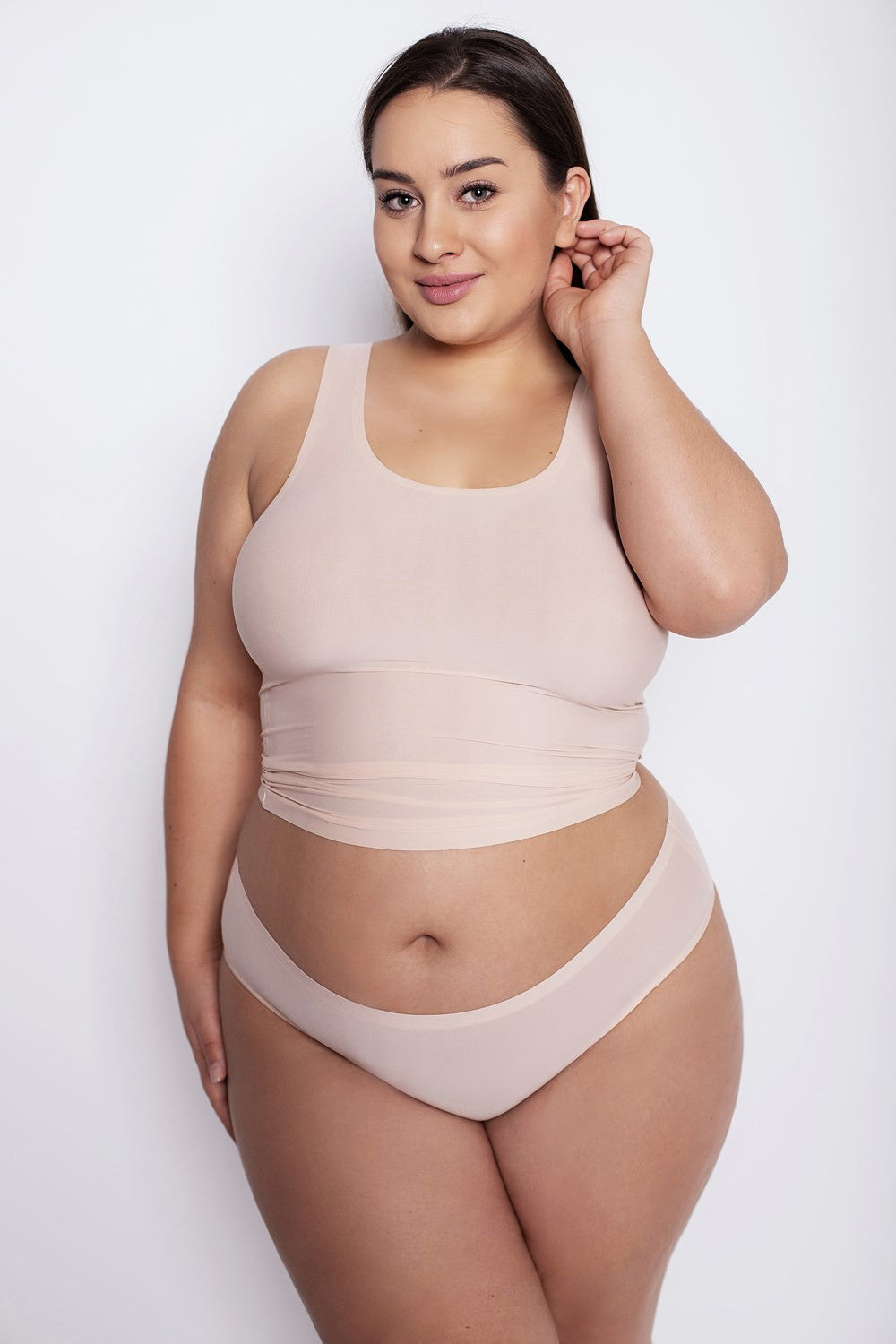 Julimex Plus-size itin tamprios klasikinės kelnaitės FLEXI-ONE PLUS SIZE NUDE