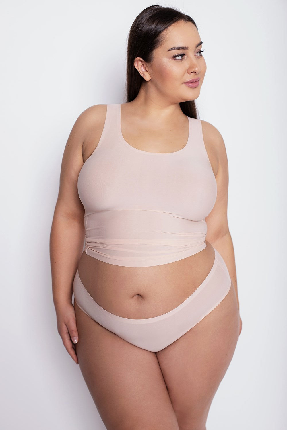 Julimex Plus-size itin tamprios klasikinės kelnaitės FLEXI-ONE PLUS SIZE NUDE