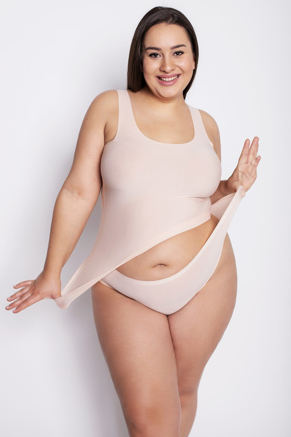 Julimex Plus-size itin tamprios klasikinės kelnaitės FLEXI-ONE PLUS SIZE NUDE