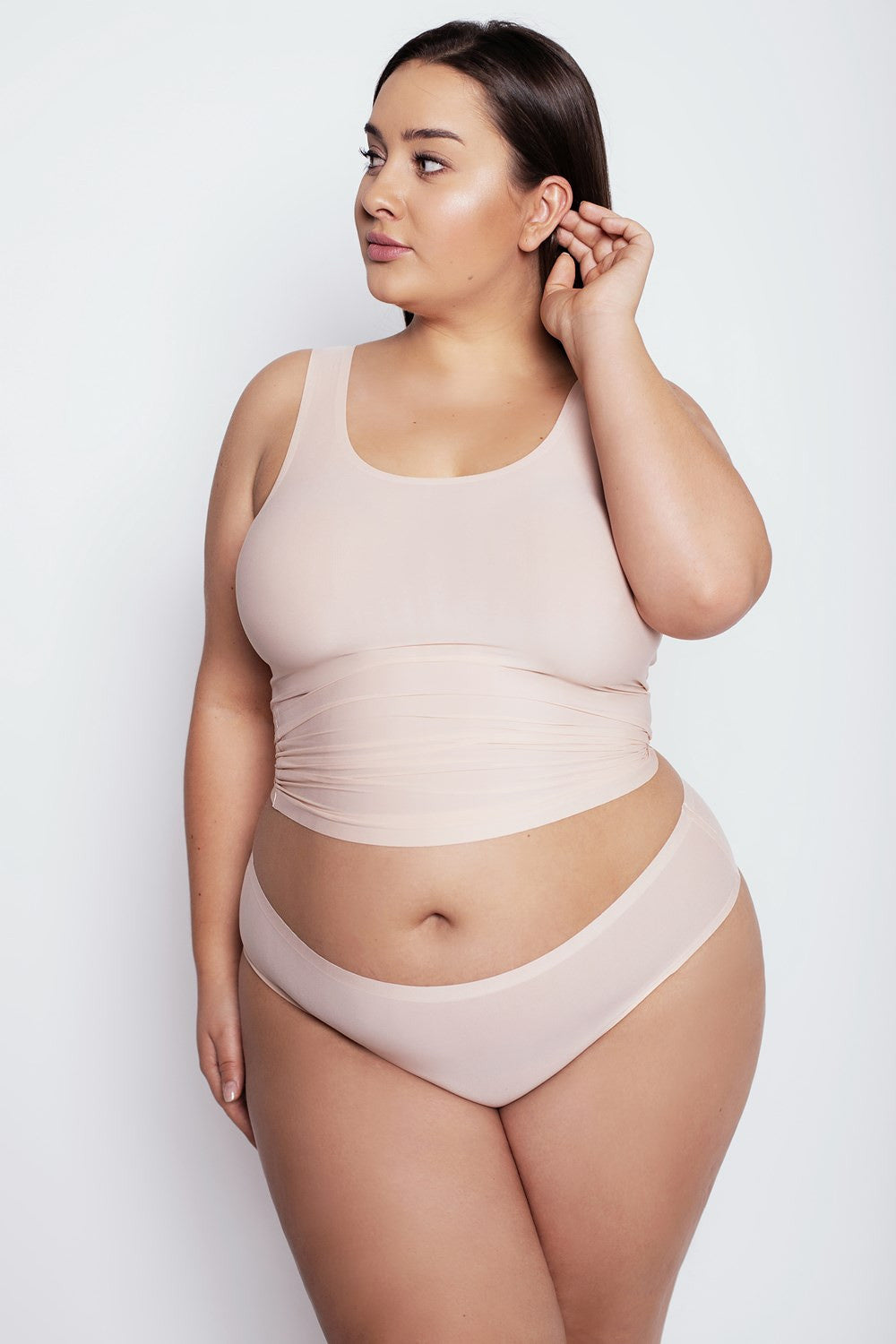 Julimex Plus-size itin tamprios klasikinės kelnaitės FLEXI-ONE PLUS SIZE NUDE