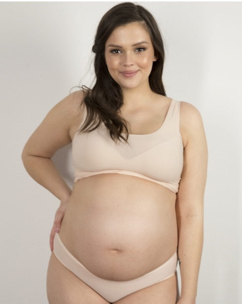Julimex Itin tamprios klasikinės kelnaitės nėščiosioms FLEXI-ONE MAMA NUDE