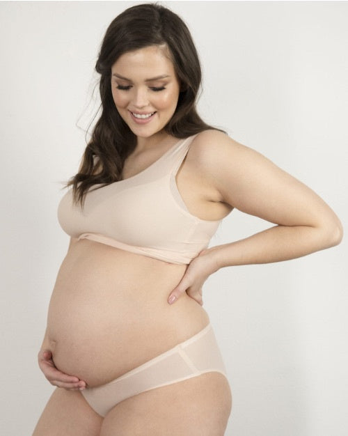 Julimex Itin tamprios klasikinės kelnaitės nėščiosioms FLEXI-ONE MAMA NUDE