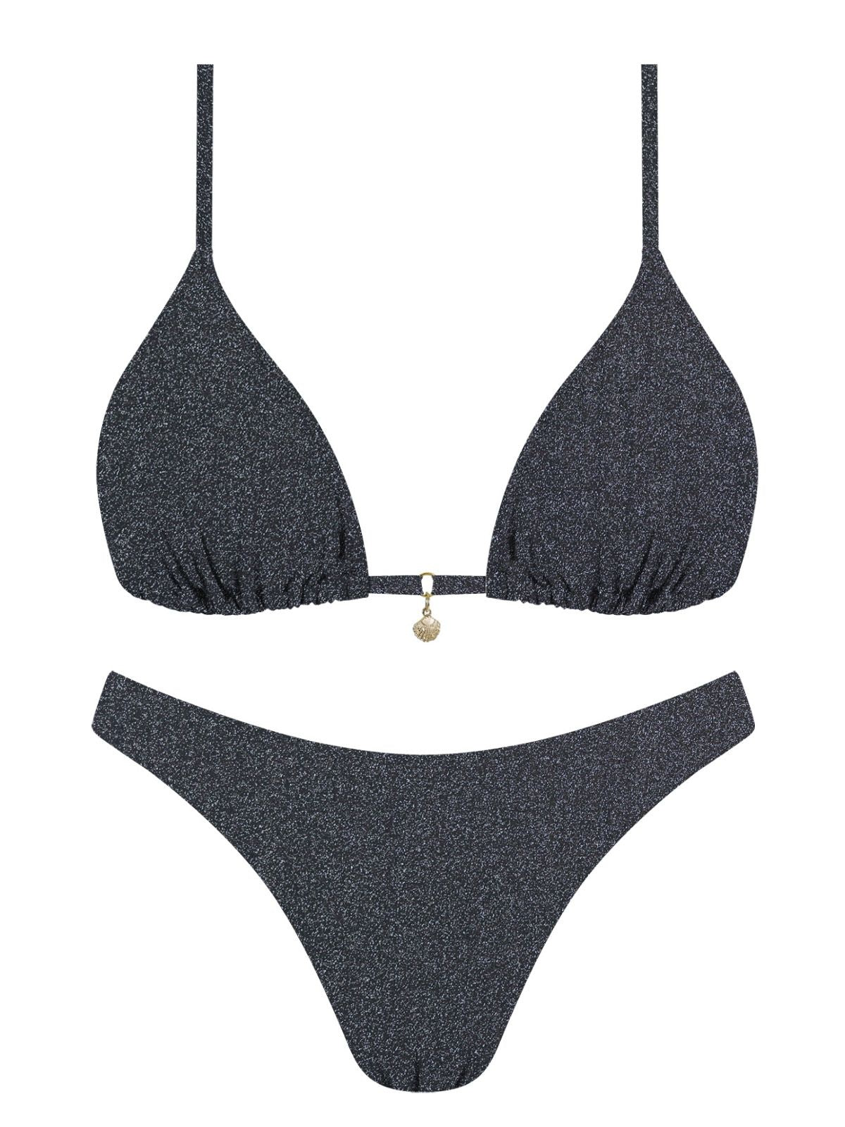MrMiss Bikini liemenėlė METALLIC BLACK