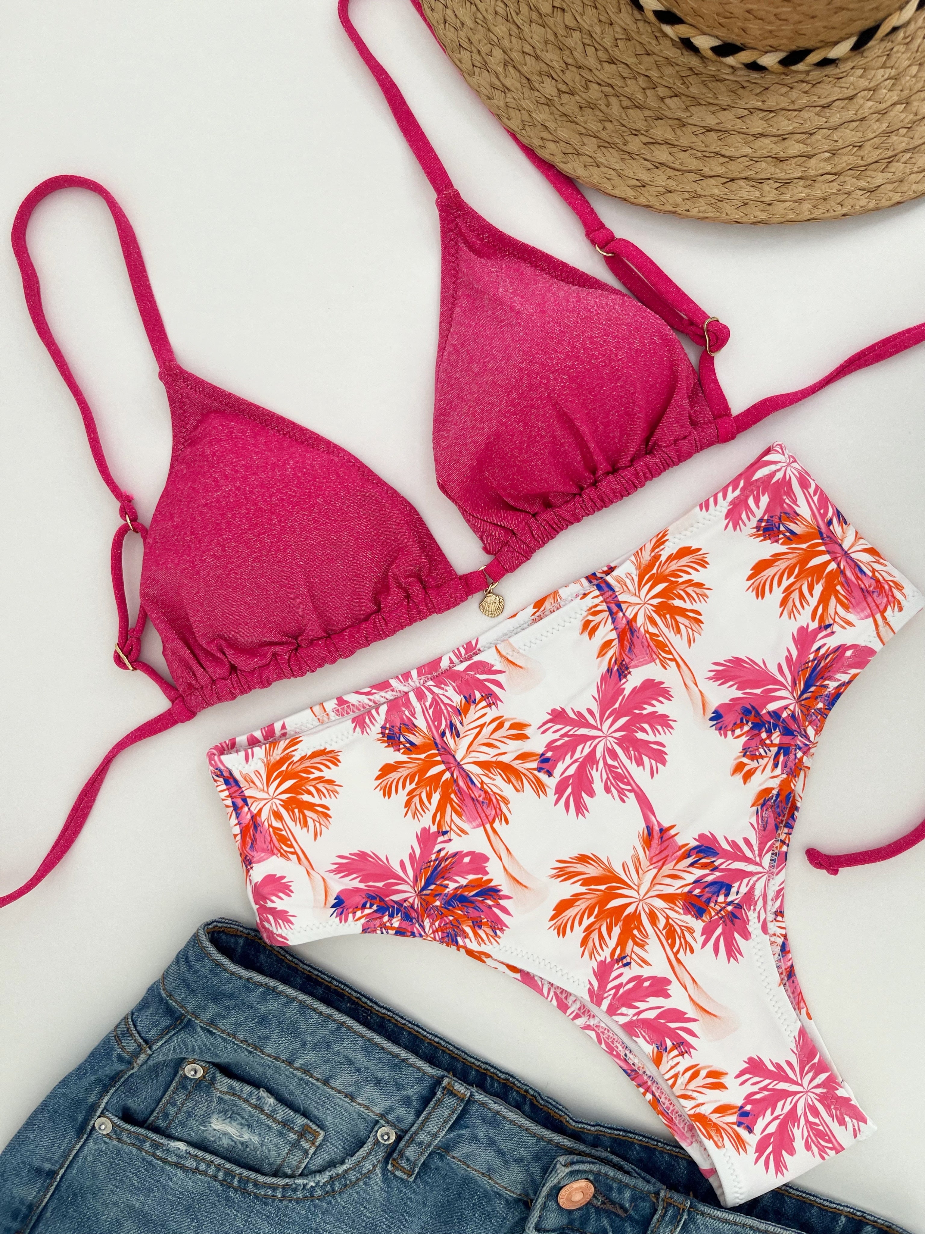 MrMiss Bikini kelnaitės METALLIC PINK MIX