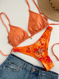 MrMiss Bikini liemenėlė METALLIC ORANGE MIX