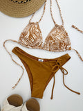 MrMiss Bikini kelnaitės BROWN SUGAR FLORAL