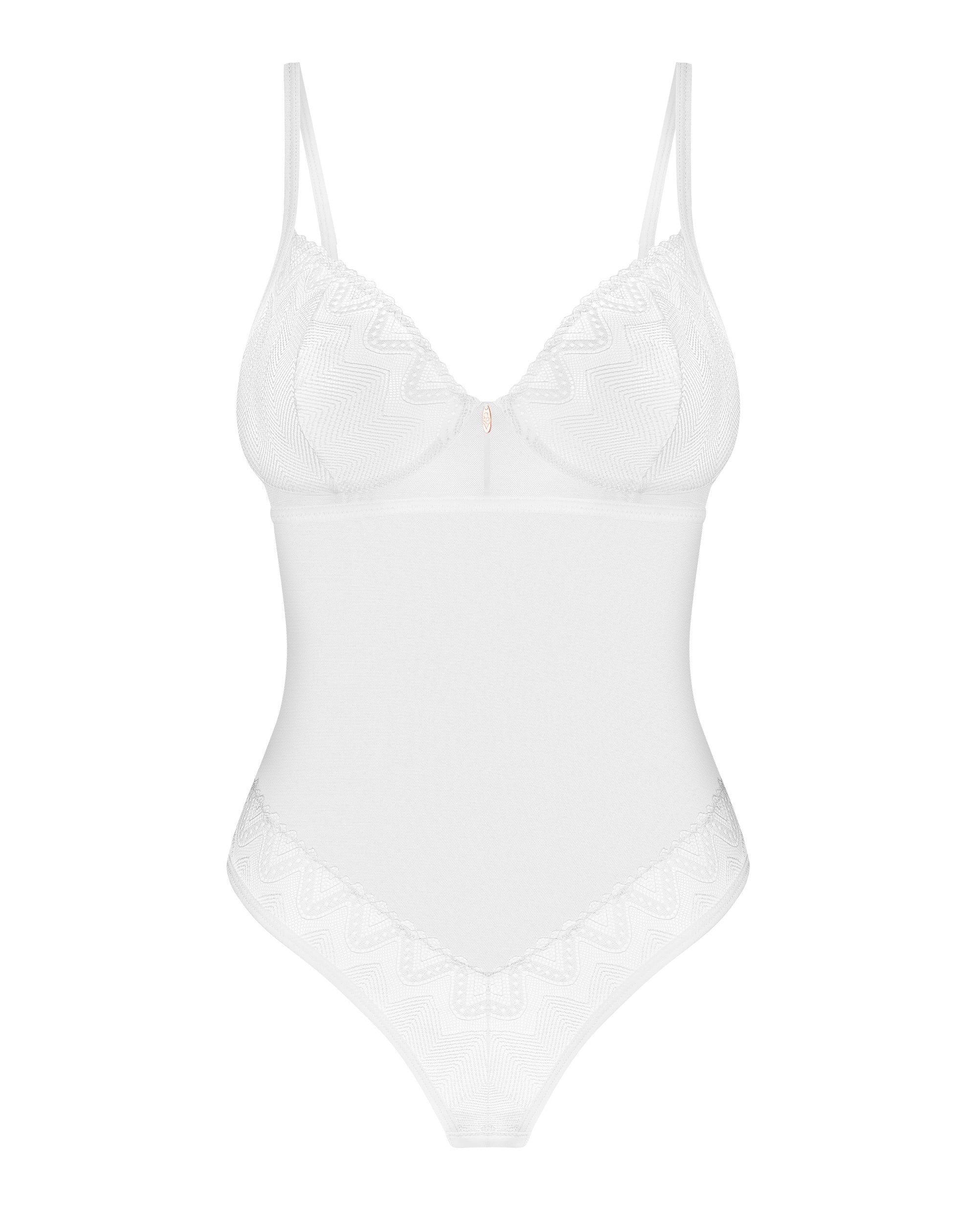 Obsessive Baltas elegantiškas bodis ALISSIUM TEDDY