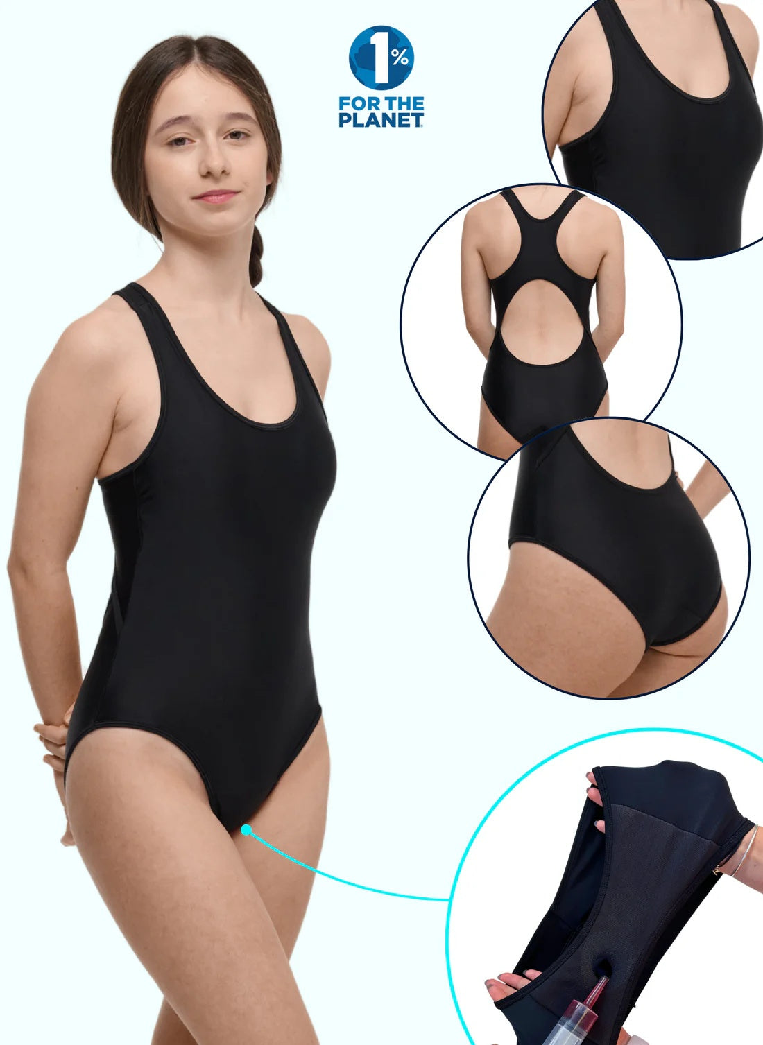 Sorio Menstruacinis maudymosi kostiumėlis paauglėms LOLA BLACK TEENS