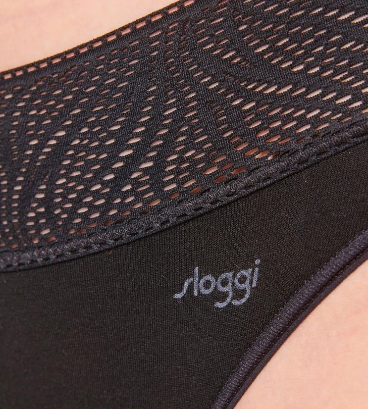 Sloggi Menstruacinės modalo kelnaitės PERIOD MEDIUM TAI BLACK, vidutinio sugeriamumo