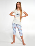 Cornette Kids Medvilninė mergaičių pižama SMILE ECRU