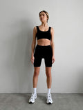 SiaWear Formuojantys biker šortai POWER RIB MID RISE BLACK