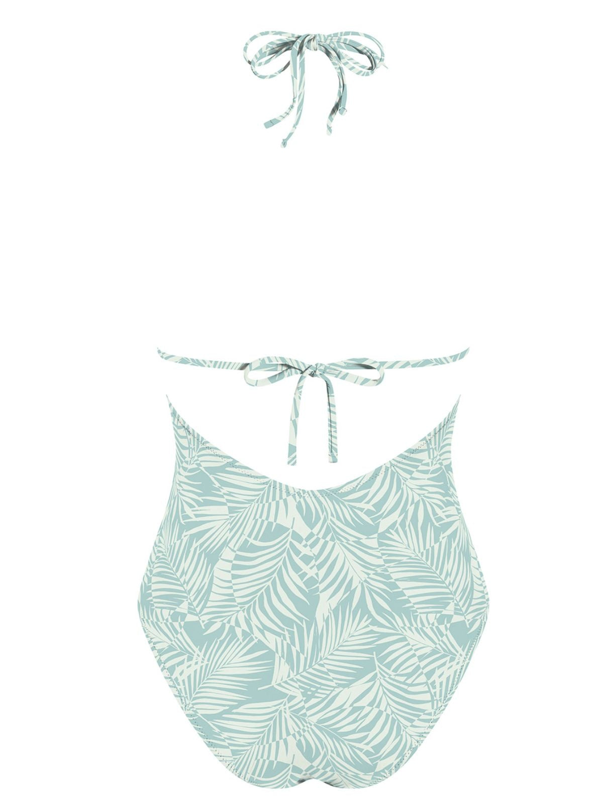 MrMiss Vientisas maudymosi kostiumėlis WAVES FLORAL AQUA