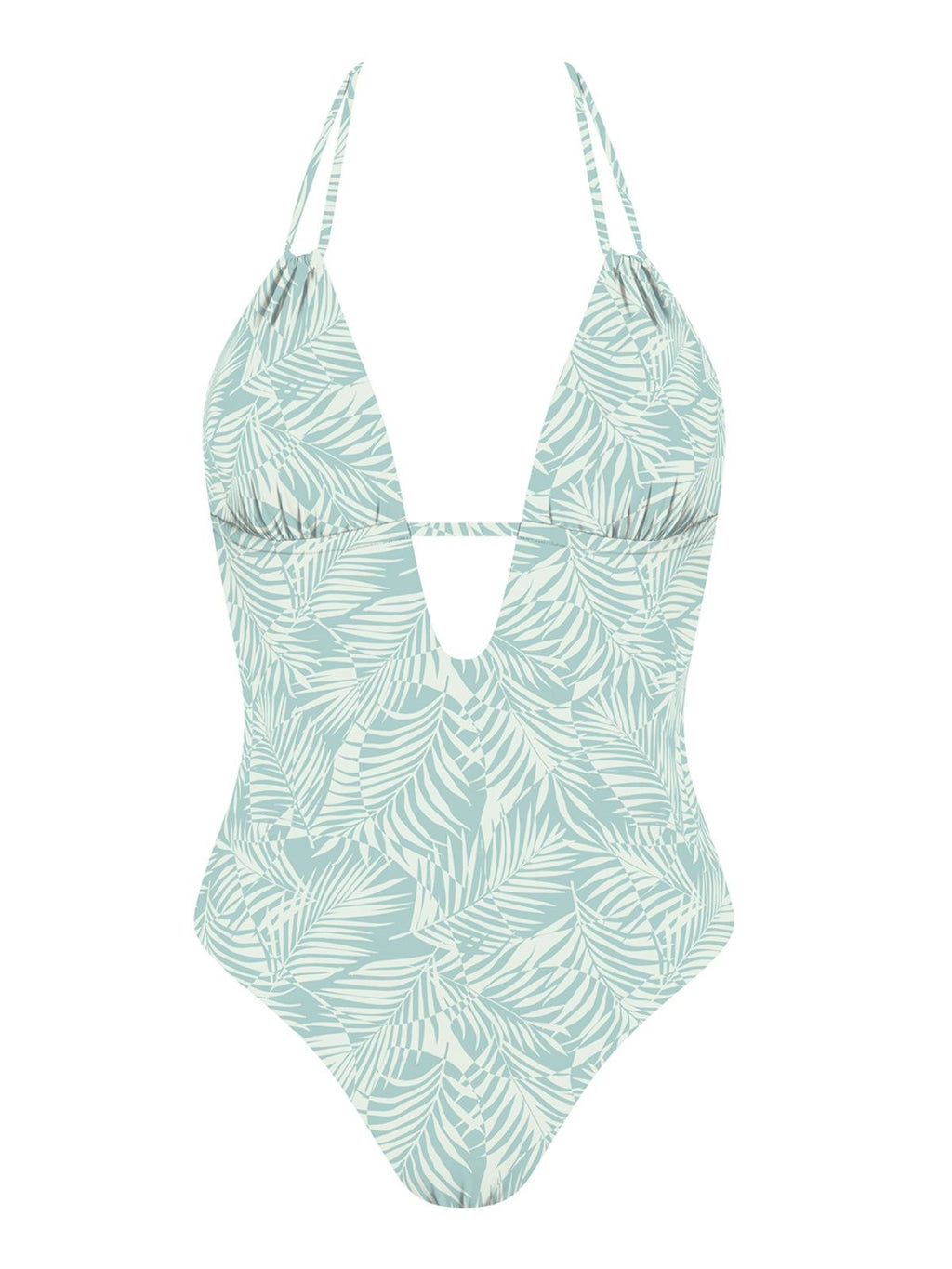MrMiss Vientisas maudymosi kostiumėlis WAVES FLORAL AQUA