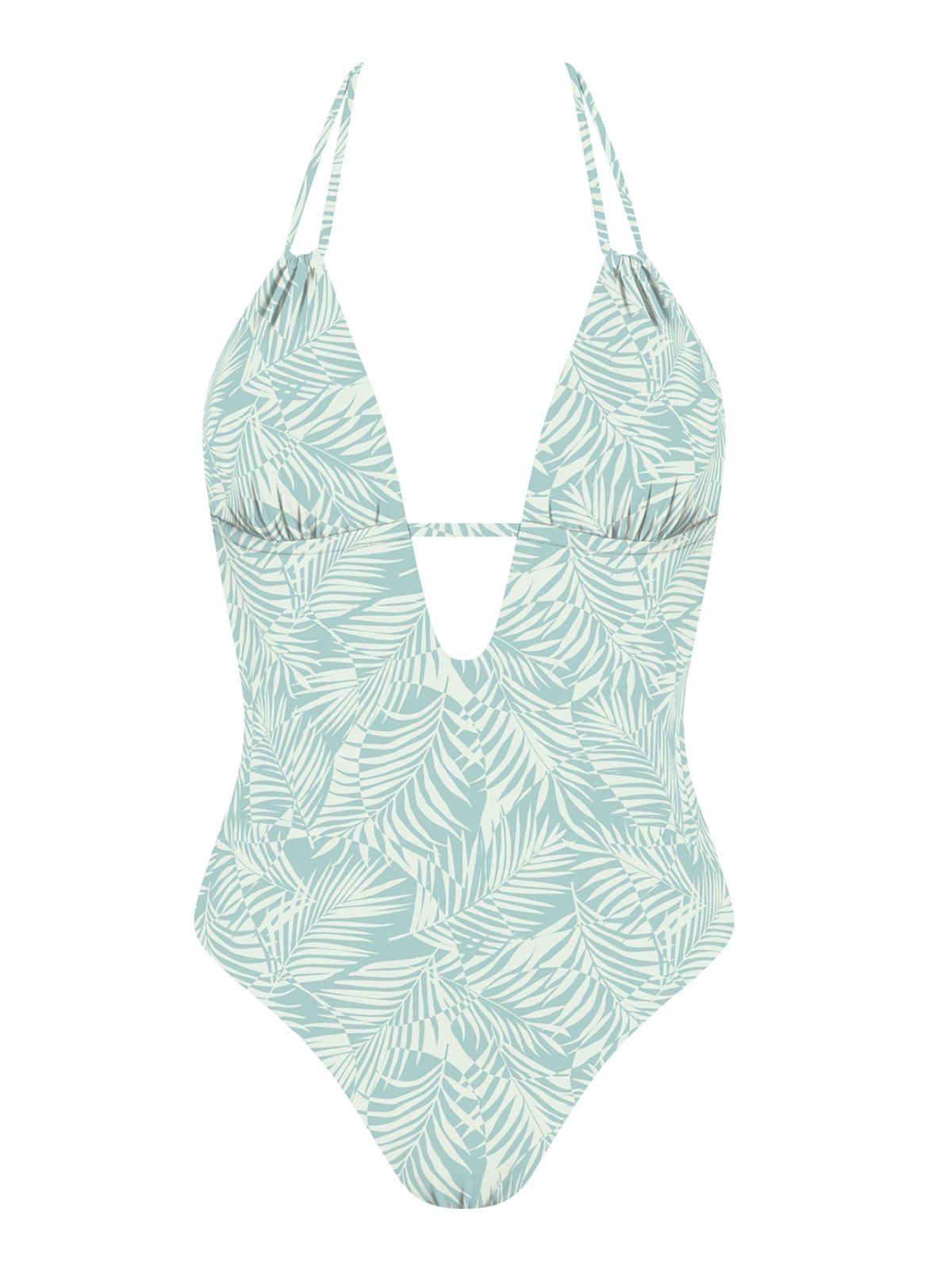 MrMiss Vientisas maudymosi kostiumėlis WAVES FLORAL AQUA