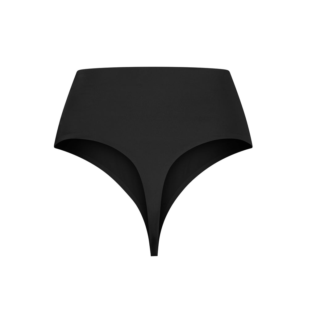 ByeBra Lengvos kompresijos besiūlės formuojančios tanga kelnaitės INVISIBLE MW THONG BLACK