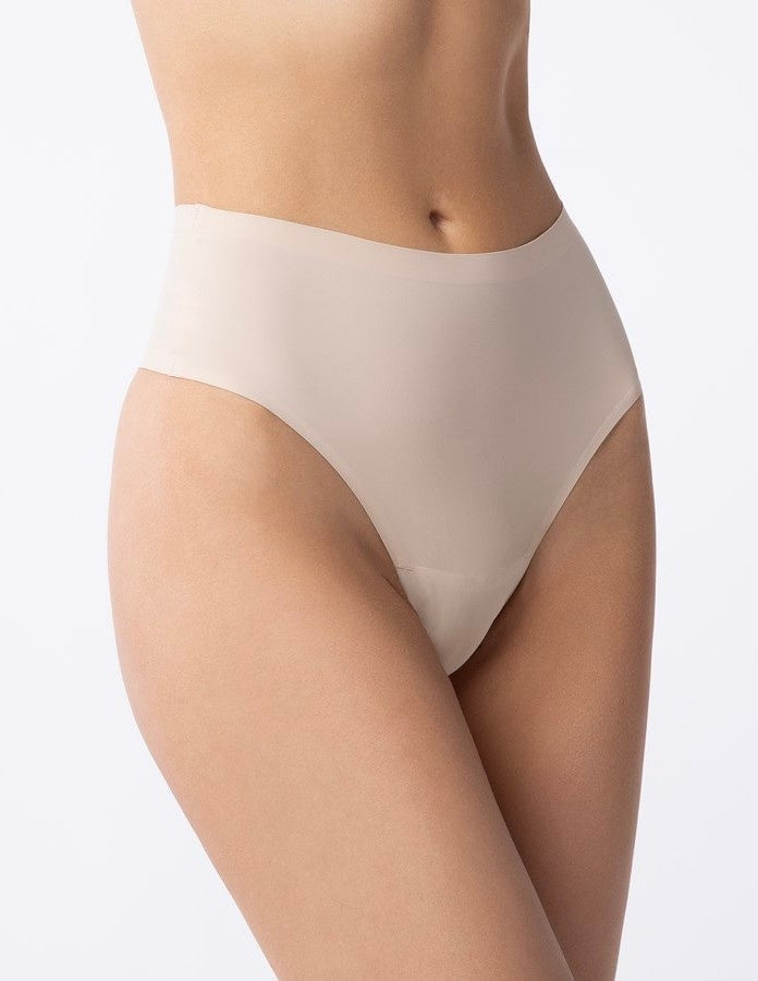 Julimex Besiūlės tanga kelnaitės aukštu juosmeniu SIMPLE STRING MAXI NUDE
