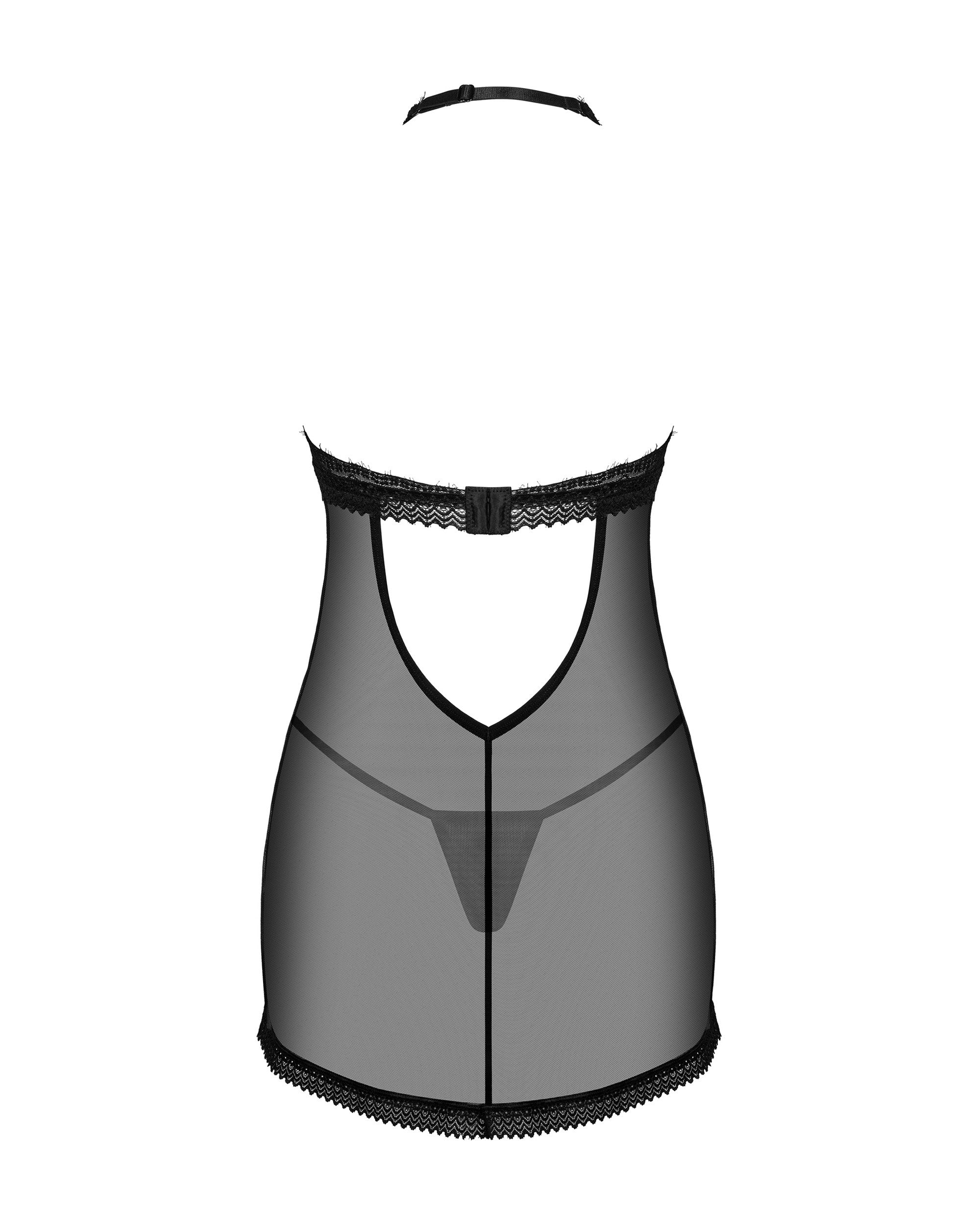 Obsessive Seksualūs nėriniuoti naktinukai MEDILLA CHEMISE, juoda