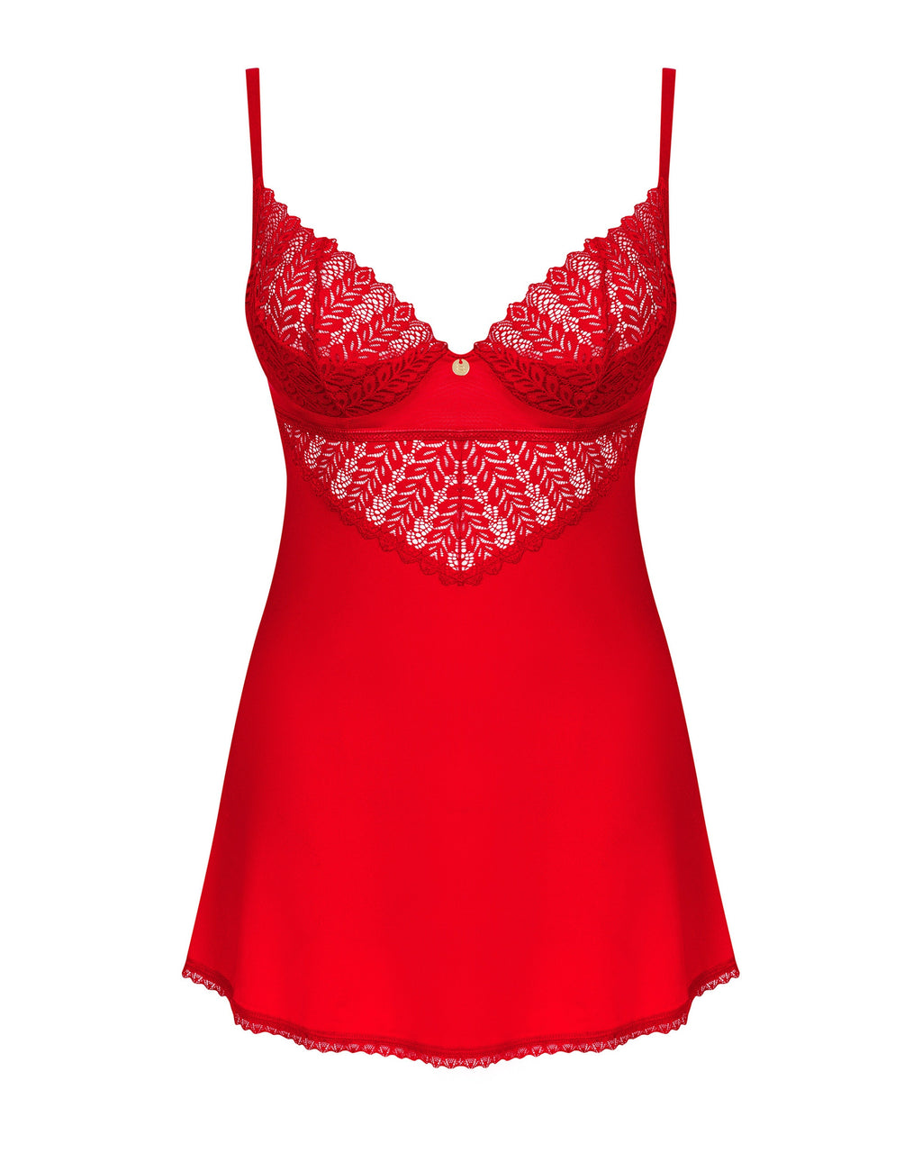 Obsessive Seksualūs nėriniuoti naktinukai INGRIDIA CHEMISE, raudona