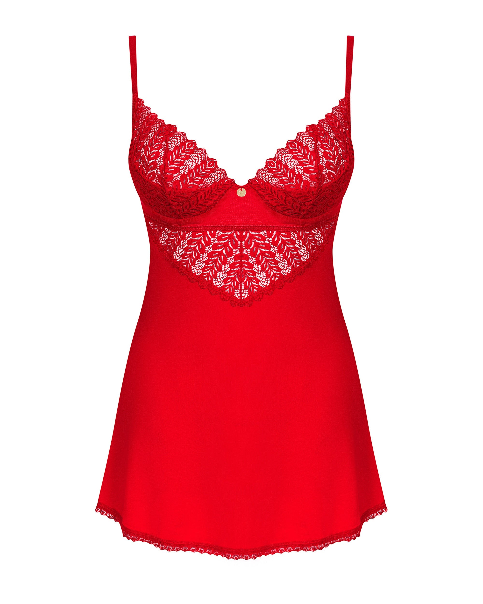 Obsessive Seksualūs nėriniuoti naktinukai INGRIDIA CHEMISE, raudona