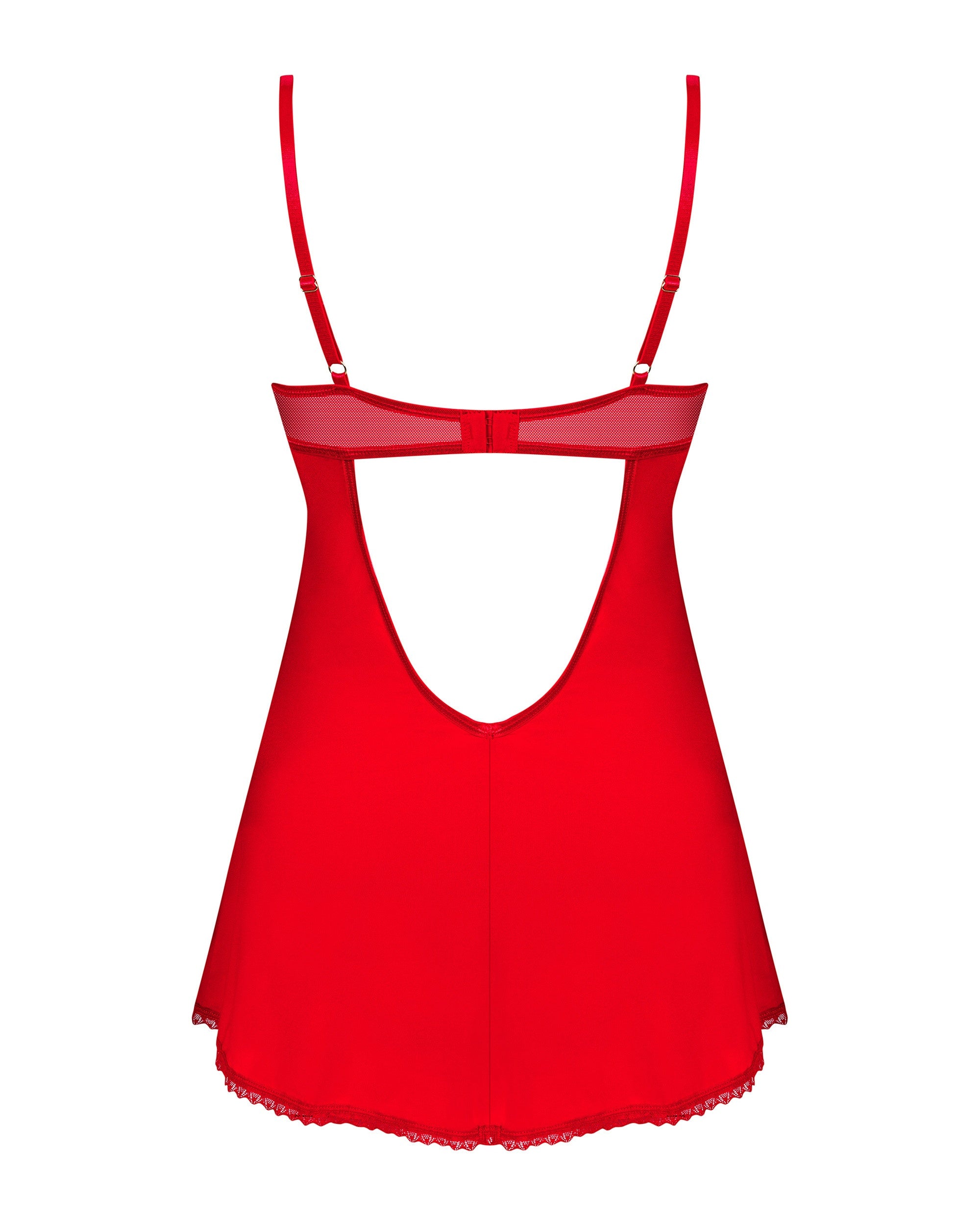 Obsessive Seksualūs nėriniuoti naktinukai INGRIDIA CHEMISE, raudona