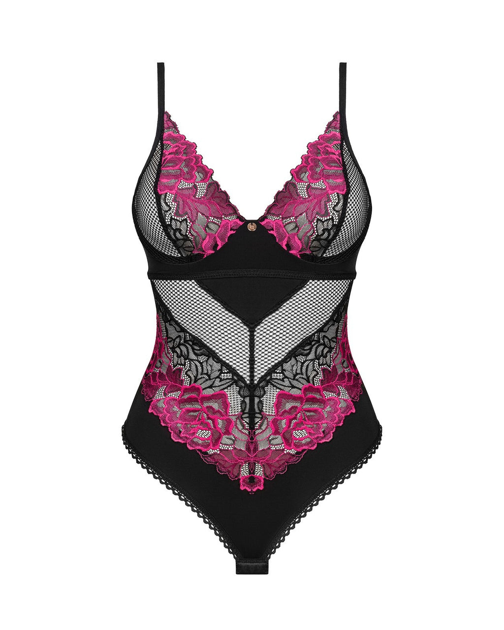 Obsessive Seksualus nėriniuotas bodis ROSENTY TEDDY, juoda