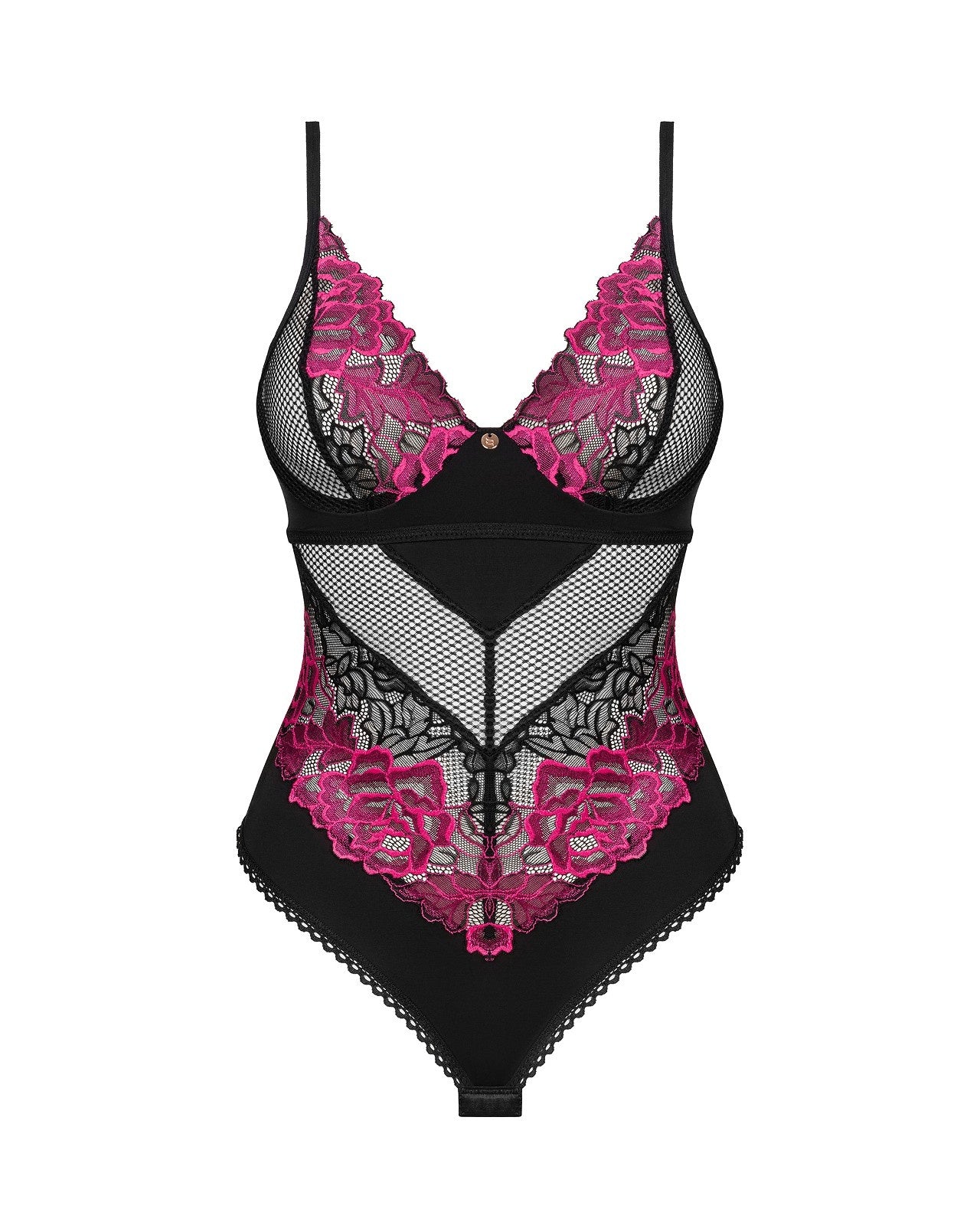 Obsessive Seksualus nėriniuotas bodis ROSENTY TEDDY, juoda