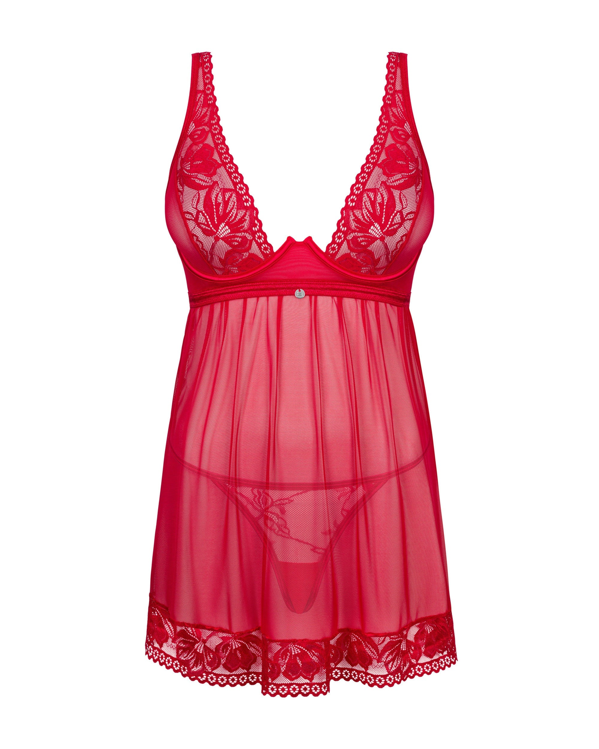 Obsessive Seksualūs perregimi naktinukai LACELOVE BABYDOLL, raudona
