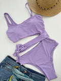 MrMiss Vientisas maudymosi kostiumėlis ASYMMETRIC LILAC