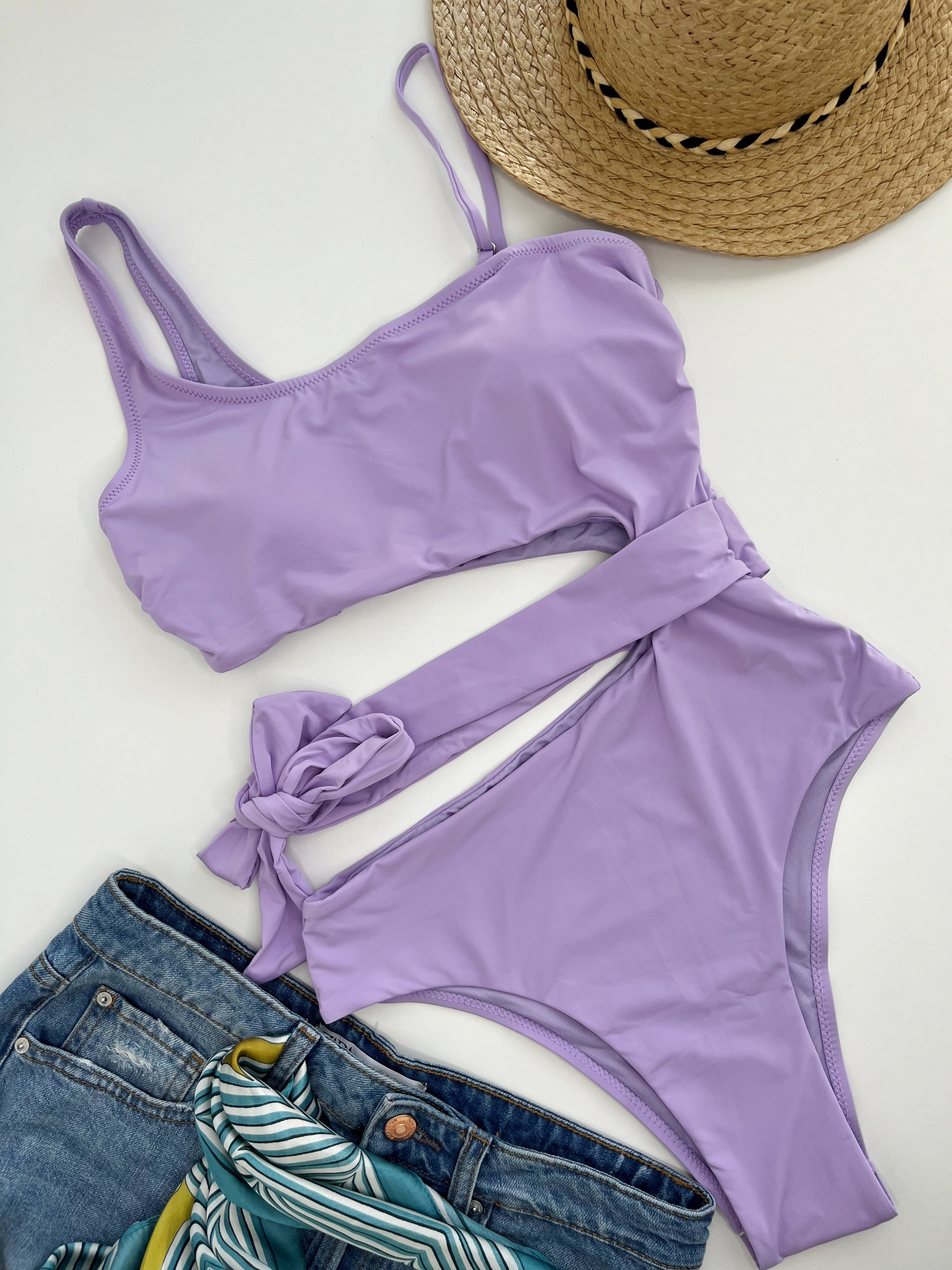 MrMiss Vientisas maudymosi kostiumėlis ASYMMETRIC LILAC