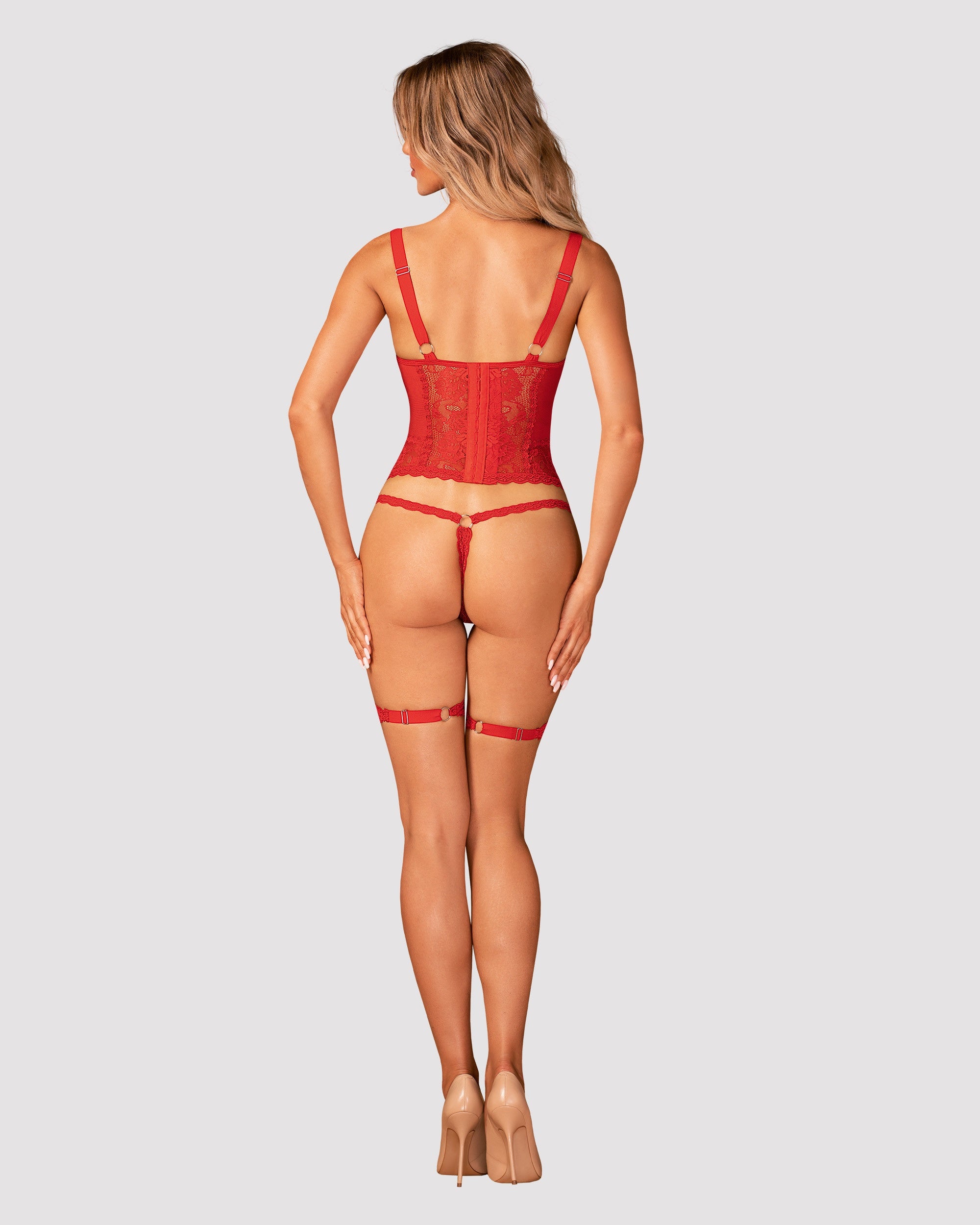 Obsessive Seksualus korsetas BELOVYA, raudonas