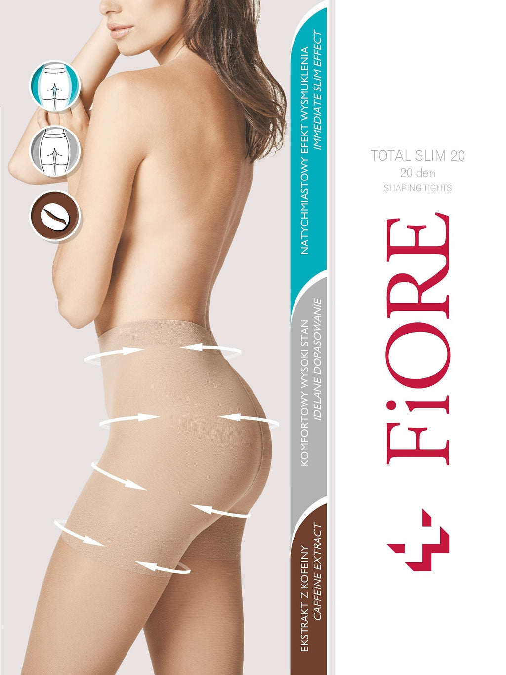 Fiore Koreguojančios, liekninančios pėdkelnės su kofeinu TOTAL SLIM, 20 denų