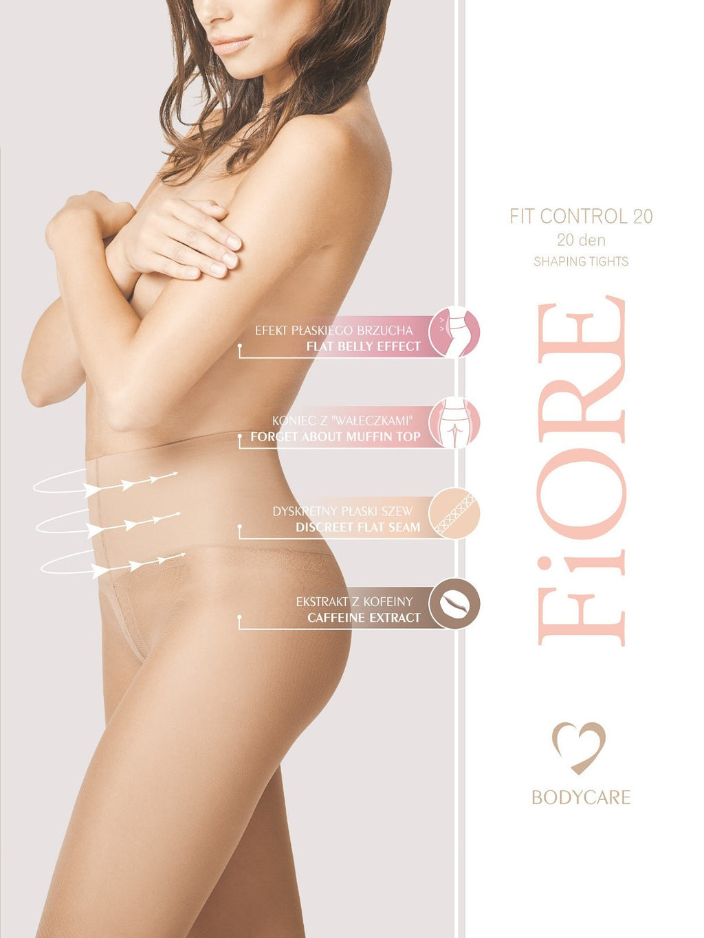 Fiore Korekcinės pėdkelnės su kofeinu FIT CONTROL, 20 denų