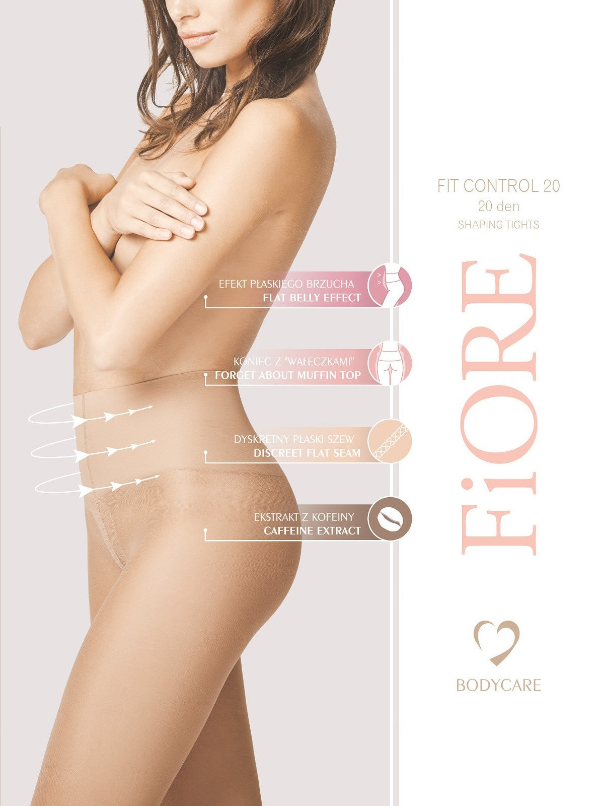 Fiore Korekcinės pėdkelnės su kofeinu FIT CONTROL, 20 denų